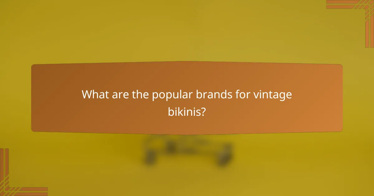 What are the popular brands for vintage bikinis?